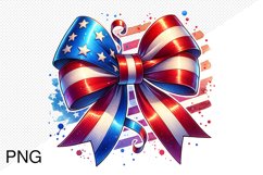 4th of July Big Bow Ribbon - Sublimation PNG Product Image 1