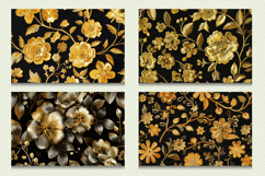 Gold Flowers Embroidery Cutting Boards sublimation Design Product Image 2