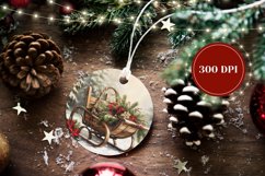 Christmas Santa Sleigh Ornament, Winter Forest Ornament PNG Product Image 2