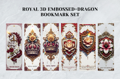 Royal 3D Embossed Dragon Bookmark Set,Mythical Gold Foil Product Image 2