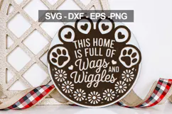 This Home Is Full of Wags and Wiggles Door Hanger SVG Product Image 2