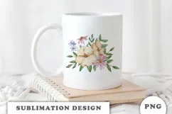 Watercolor Flowers Bouquet png Product Image 2