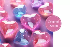 3D Crystal Hearts Tumbler Design, Valentine's Day Tumbler Product Image 2