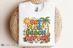 Eat Sleep Beach Repeat Summer Sublimation PNG