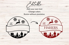 Christmas Family Name SVG - Christmas Village and Reindeer Product Image 2