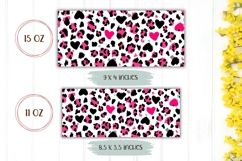 Love Hearts Mug Wrap Design, Leopard Mug Sublimation Product Image 2