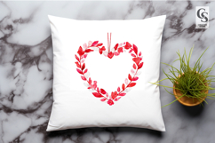 Red Watercolor Heart Wreath Clipart Sublimation PNG Product Image 3