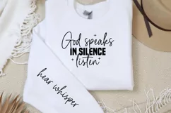 God speaks in silence listen Sleeve SVG PNG Product Image 1