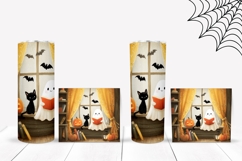 Kids Halloween Tumbler, Halloween Black Cat Tumbler Wrap Product Image 2