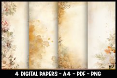 4 Digital Papers Vintage Florals I Planner Pages Product Image 1