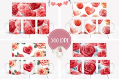 Red Roses Mug Designs, Watercolor Roses Mug Template Product Image 2