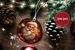 Santa Claus Ornament Printable , Santa Claus Product Tag Product Image 2
