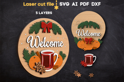 Christmas Welcome Sign SVG laser cut files for Glowforge Product Image 2