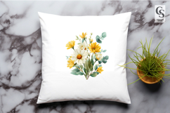 Yellow Daisy Floral Bouquet Clipart Sublimation PNG Product Image 2