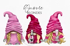 Pink Champagne Best Friends Gnomes | Gnome Clipart Product Image 5