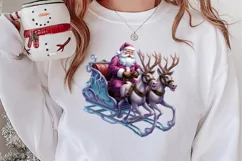 Christmas Purple Santa Claus Sublimation, Christmas PNG Product Image 2
