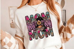 Messy Bun Mom PNG sublimation | Mother's Day PNG T-Shirt Product Image 4