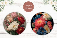 Art Flowers Car Coaster Template, Floral Coaster Sublimation Product Image 2