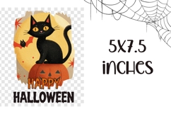 Cute Halloween Cat Towel Sublimation, Happy Halloween PNG Product Image 2