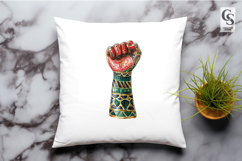 Raised Fist Watercolor Clipart Sublimation PNG Product Image 3