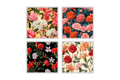 Azalea Flower &amp; Carnation Flower Digital Paper Product Image 2