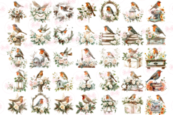 Christmas Robin Bird Clipart Bundle Product Image 3