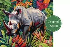 Rhinoceros Tumbler Wrap, Rhinoceros Sublimation Design Product Image 2