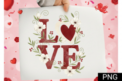 Floral LOVE Valentine’s Sublimation Design Product Image 1