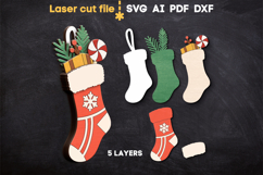 Christmas Stocking SVG laser cut file for Glowforge Product Image 2