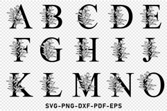 Monogram Floral Alphabet Font Letters SVG Laser Cut Product Image 2