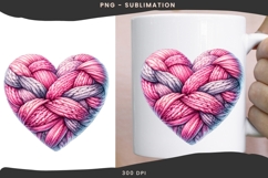 Valentine knitted heart png design for T-shirts Product Image 2