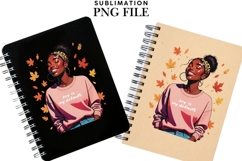 Motivational Autumn melanin woman png Product Image 2
