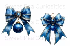 Christmas, Bows, Ephemera, PNG, watercolor, Clipart Product Image 2