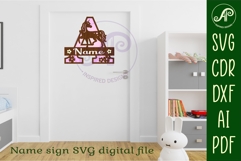 Unicorn Capital Monogram Letter name sign A SVG Product Image 2