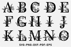 Monogram Flourish Alphabet Letters SVG, Font SVG Cut Files Product Image 2