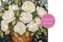 White Roses Tumbler Design, Flowers Tumbler Sublimation PNG Product Image 2