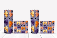 Halloween Bows Tumbler Wrap, Cute Halloween Bats Tumbler Product Image 2