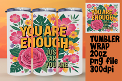 BOLD 20oz Sublimation Design , Flower Quote Product Image 1