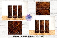Tooled Leather Sunflower Tumbler Sublimation Bundle Product Image 2