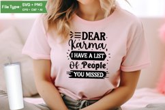 Dear Karma, I Have A List Of People You Missed SVG Cut File Product Image 2