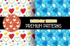 Rainbow Valentine&#039;s Day Digital Papers Product Image 2