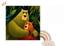 Cartoon Bears Pillow Design, Cartoon Animals PNG Product Image 2