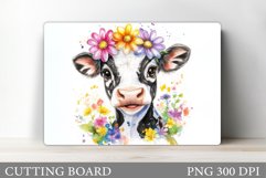 Cute Cow Cutting Board Design. Cow Kitchen Cutting Board Product Image 1