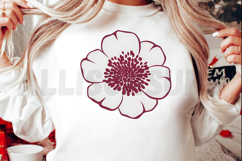 flower, floral, minimalist, vector, illustration, design, element, maroon, white, blossom, bloom, botanical, nature, simple, elegant, clip art, graphic, icon, decorative, spring, summer, invitation, card, background, pattern, modern, isolated, anemone