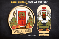 Christmas Welcome Sign SVG laser cut files for Glowforge Product Image 2