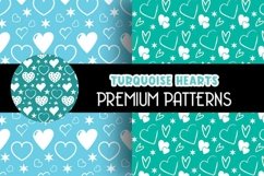 Turquoise Hearts Digital Papers Patterns Product Image 2