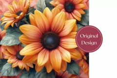 Sunflowers Tumbler Wrap Design, Sunflowers Sublimation PNG Product Image 2