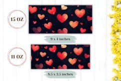 Cartoon Hearts Mug Wrap, Love Hearts Mug Template Product Image 2