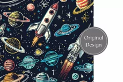 School Tumbler Wrap, Space Tumbler Sublimation Design Product Image 2
