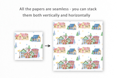 Christmas Town Seamless Pattern, Digital Paper Product Image 2